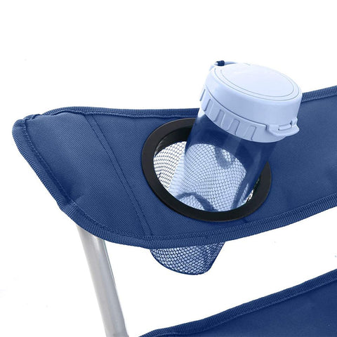 Rootz Camping Chair - Set Of 2 Camping Chairs - Portable Chair - Folding Chair - Lightweight Chair - Picnic Chair - Durable Camping Chair - Dark Blue - 84 x 52 x 81 cm