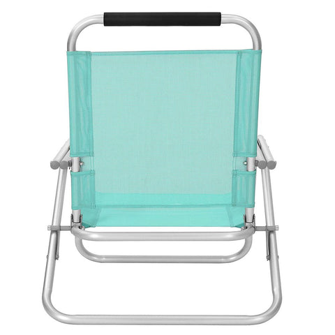 Rootz Beach Chair - Folding Beach Chair - Lounge Beach Chair - Lightweight Beach Chair - Beach Chair With Headrest - Aluminum Frame - Green - 57 x 59 x 71 cm (L x W x H)