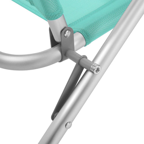 Rootz Beach Chair - Folding Beach Chair - Lounge Beach Chair - Lightweight Beach Chair - Beach Chair With Headrest - Aluminum Frame - Green - 57 x 59 x 71 cm (L x W x H)