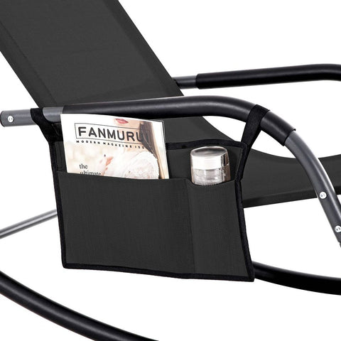 Rootz Garden Chair - Sun Lounger - Sun Lounger With Cushion - Outdoor Sun Lounger - Patio Sun Lounger - Garden Sun Lounger - Sunbed - Beach Sun Lounger - Portable Sun Lounger - Black - 63 x 147 x 89 cm (L x W x H)