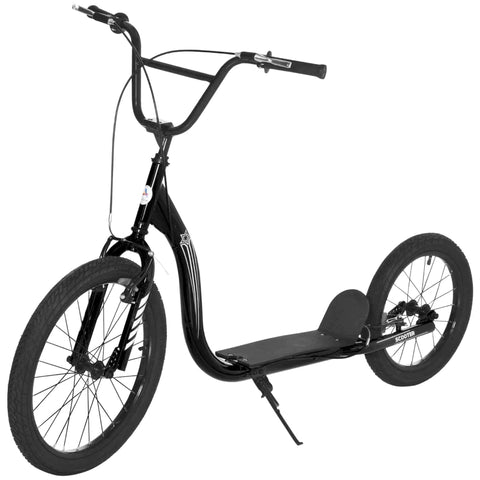 Rootz Children's Scooter - Scooter - Height-adjustable - City Scooter - Kickboard - With 16''/20'' Pneumatic Tires - Black - 156 x 68 x 101-108 cm
