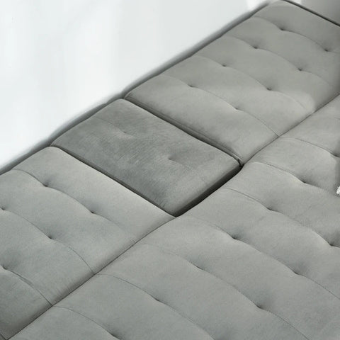 Rootz Sofa Bed - Folding Sofa - 3-Seater - Adjustable - Light Grey - 183 x 87 x 75 cm