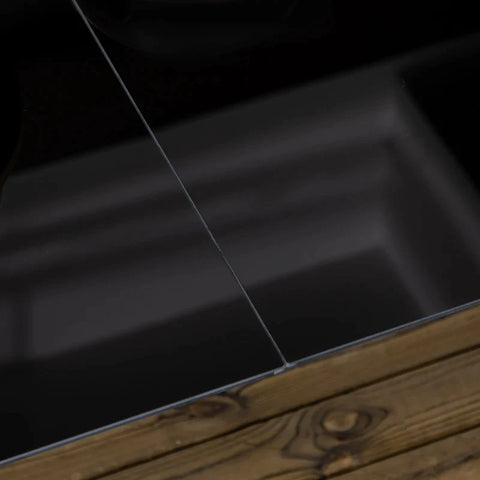 Rootz Garden Table - 6 Seater - Weather Resistant - Tempered Glass - Patio Table - Black - 150cm x 90cm x 74cm