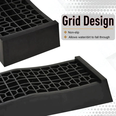 Rootz Ramp - Threshold Ramp - Curb Ramp - Rubber Ramps - Antislip Hellingen - PP - Zwart - 70 x 20 x 8 cm