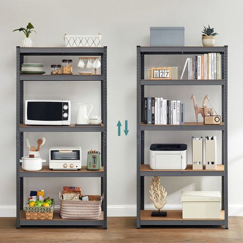 Rootz Storage Rack - 2 Cellar Shelves - Set Of 2 Cellar Shelves - Storage Shelves - Standing Shelves - With 2 Shelves - 2 Shelves Storage Rack - Grey