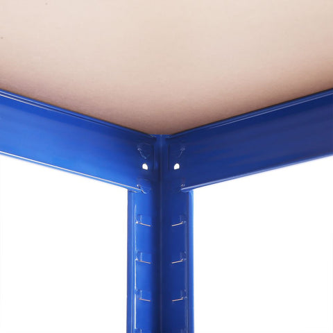 Rootz Storage Rack - Standing Shelf - Metal Shelf - With 5 Adjustable Shelves - Free-Standing Shelving Unit - Steel/E1 grade MDF - Blue - 180 x 90 x 40 cm