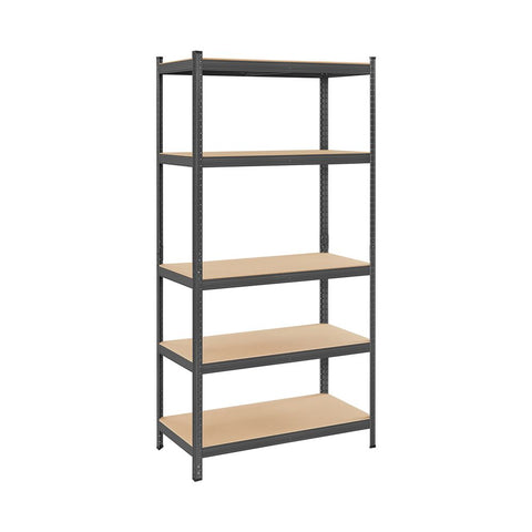 Rootz Storage Rack - Storage Shelves - Standing Shelves - Steel Storage Rack - With 5 Shelves - 5 Shelves Storage Rack - Grey - 50 x 100 x 200 cm