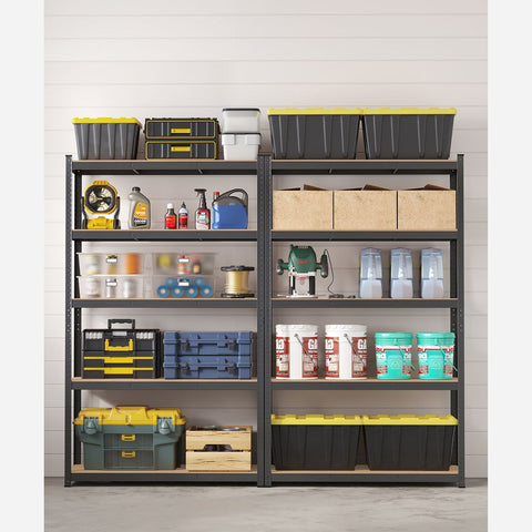 Rootz Cellar Shelf - Set Of 2 Cellar Shelves - Wine Storage Solutions - Custom Wine Cellars - Wine Cellar Racks - Wine Storage Units - Powder-coated Steel - MDF - Grey - 60 x 120 x 200 cm (D x W x H)