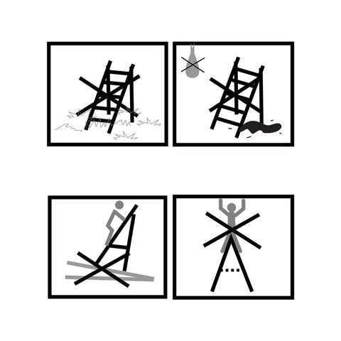 Rootz Ladder - Folding Ladder - Aluminum Ladder - Folding Ladder With 3 Steps - Portable Ladder - Lightweight Ladder - Aluminum/Plastic - Silver/Black/Orange - 43 x 60 x 60 cm