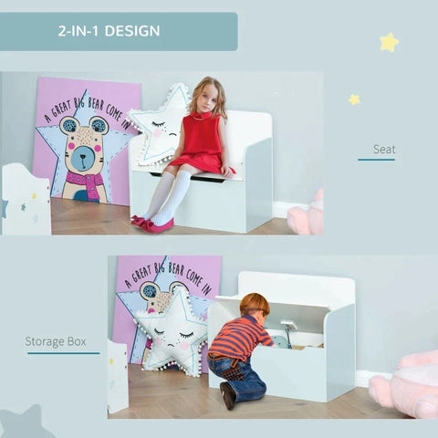 Rootz Child Seat Bench - Blue - Manufactured Wood - 23.62 cm x 11.81 cm x 19.68 cm