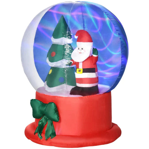 Rootz Aufblasbare Weihnachtsdekoration – Aufblasbarer Weihnachtsmann – Weihnachtsbaum in Kristallkugel – Blau – 110 cm x 110 cm x 150 cm