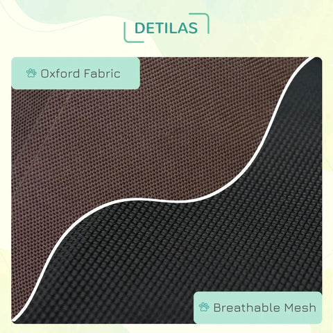 Rootz Pet Bed With Canopy - Raised Dog Bed - Outdoor Dog Lounger With Roof - Breathable - Taffeta Coffee - 61 x 46 x 62 cm