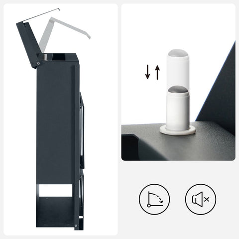 Rootz Mailbox - Wall Letterbox  -Wall-Mounted Mailbox - Post-Mounted Mailbox - Mailbox For Letters - Anthracite - 7 x 10.5 x 37 cm