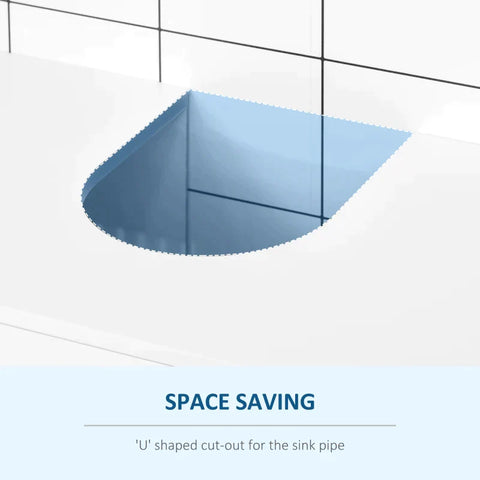 Rootz Kast Badkamer - Wastafelkast - Opbergkast - Kast - Met Open Compartiment - MDF - Wit - 60 x 30 x 60 cm