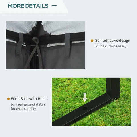 Rootz Metallpavillon – Gartenpavillon – Pavillon für Hochzeitsfeier – 295 cm x 295 cm x 270 cm