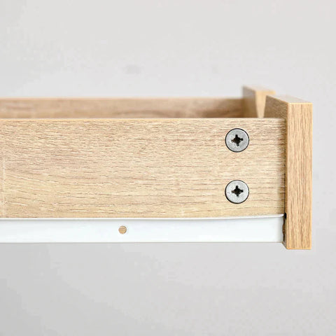 Rootz Desk -  Desk With Drawer And Shelf - Large Storage Space - E1 Chipboard - Metal Frame - Natural - 80 x 50 x 100 cm