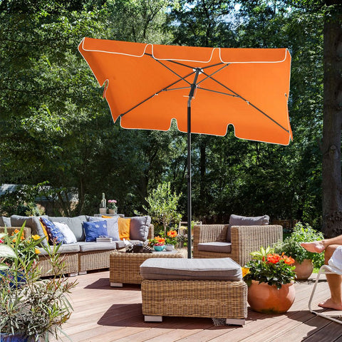 Rootz Sonnenschirm – Strandschirm – Marktschirm – Gartenschirm – faltbarer Gartenschirm – Outdoor-Sonnenschirm – Garten-Sonnenschirm – Sonnenschirm – Sonnenschirm – Orange – 2 x 1,25 m