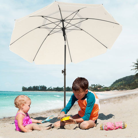 Rootz Parasol - Beach Umbrella - Outdoor Parasol - Garden Parasol - Sunshade Parasol - Umbrella Parasol - Beach Parasol - Market Parasol - Beige - 2.2 m