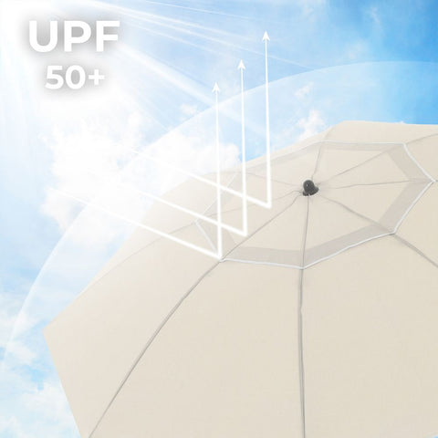 Rootz Parasol - Beach Umbrella - Outdoor Parasol - Garden Parasol - Sunshade Parasol - Umbrella Parasol - Beach Parasol - Market Parasol - Beige - 2.2 m