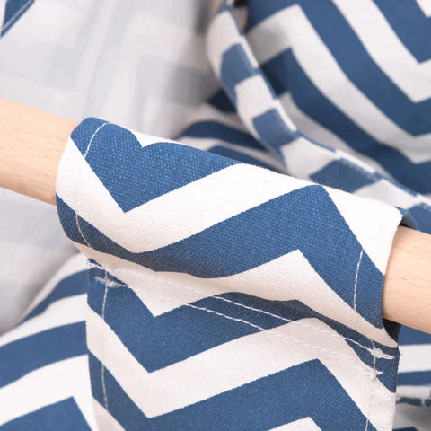 Rootz Children's Swing - Swing with Safety Belt -  Foldable Baby Swing - Toddler Swing - Wood - Blue/White - 40 x 40 x 180 cm