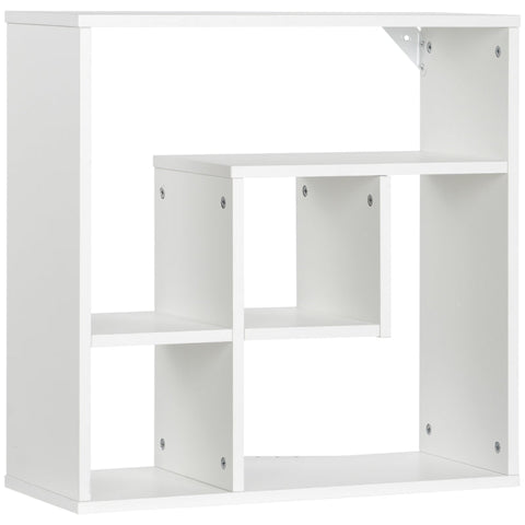 Rootz Wall Shelf - Floating Shelf - Bookcase - Modern Wall Storage - Wall-mounted - Living Room Wall Shelf - Chipboard - White - 60x25x60cm