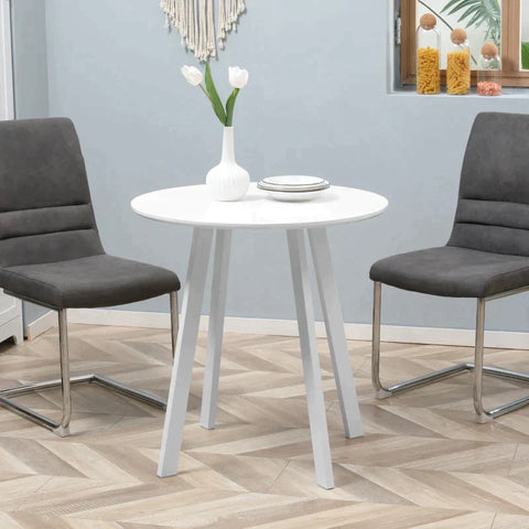 Rootz Esstisch – Küchentisch – Für 2 Personen – Hochglänzende Oberfläche – Mit Tischfüßen – Weiß – 72 x 72 x 75 cm