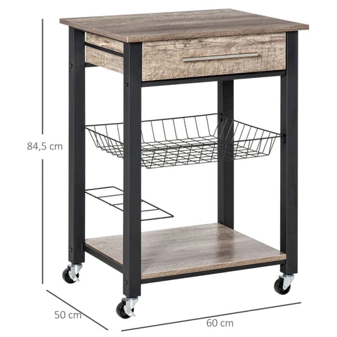 Rootz Kitchen Trolley - Kitchen Cart - Rollable Kitchen Trolley
