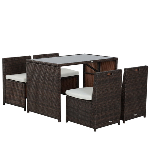 Rootz Garden Furniture Set - Garden Furniture - Furniture Set - Brown/Khaki