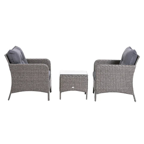 Rootz Garden Sofa Set - Garden Furniture Seating - Group Garden Set - Dark Gray
