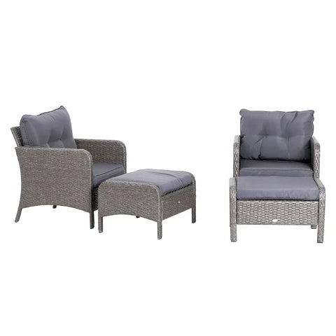 Rootz Garden Sofa Set - Garden Furniture Seating - Group Garden Set - Dark Gray