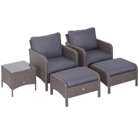 Rootz Garden Sofa Set - Garden Furniture Seating - Group Garden Set - Dark Gray