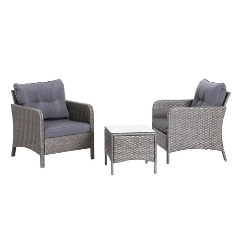 Rootz Garden Sofa Set - Garden Furniture Seating - Group Garden Set - Dark Gray