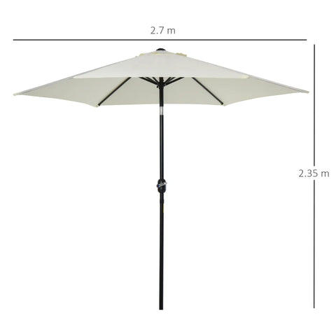Rootz Parasol - Folding Umbrella - Garden Parasol - Garden Umbrella - Aluminum - Cream White