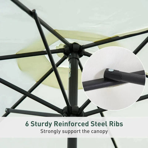 Rootz Parasol - Folding Umbrella - Garden Parasol - Garden Umbrella - Aluminum - Cream White