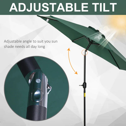 Rootz Parasol - Folding Umbrella - Garden Parasol - Garden Umbrella - Aluminum - Dark Green