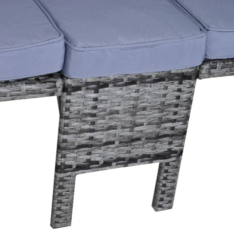 Rootz Double Sofa - Garden Sofa - Garden Furniture - Garden Set - Seater Sofa - 2 x Stool Cushions