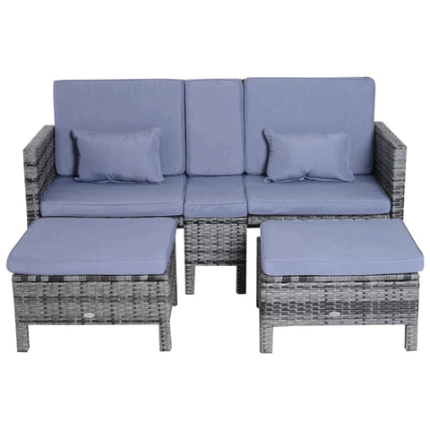 Rootz Double Sofa - Garden Sofa - Garden Furniture - Garden Set - Seater Sofa - 2 x Stool Cushions