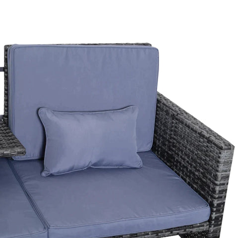 Rootz Double Sofa - Garden Sofa - Garden Furniture - Garden Set - Seater Sofa - 2 x Stool Cushions