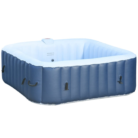 Rootz Whirlpool - Pool - 2-4 Personen Heizung - Bubble Spa 910l inkl. - Abdeckung Innen &amp; Außen - Weiß/Blau 185 x 185 x 65 cm