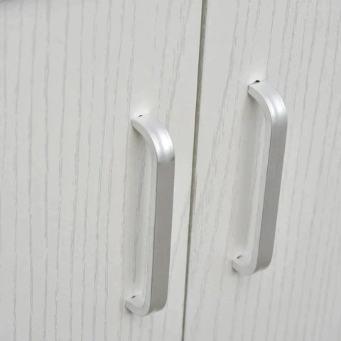 Rootz Kitchen Cabinet - Kitchen Storage Unit - Modern Microwave Stand Trolley Cart - Sideboard with Cabinet - Locking Wheels - Shelf for Living Room - Dining Room - White - 24" x 16" x 38"