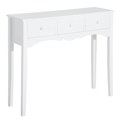 Rootz Console Tafel - Bijzettafel - Decoratieve Tafel - Console Ladetafel - MDF - Wit - 100 x 32 x 85 cm