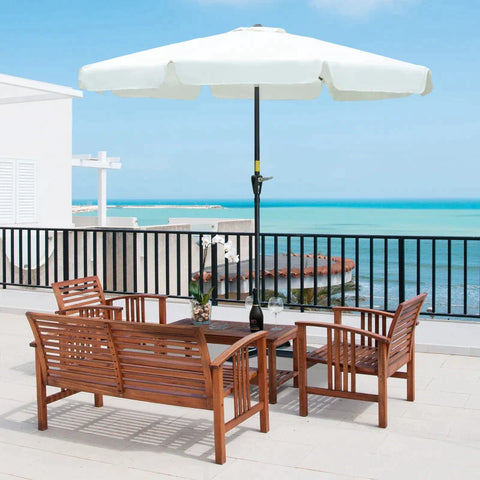 Rootz Parasol - Parasol Patio - Umbrella - UV Protection Umbrella - Garden Umbrella - 8 Ribs - Adjustable - Aluminum - Steel - Polyester - Beige