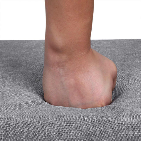 Rootz Shoe Bench - Padded Shoe Bench - 10 Compartments - Entryway Shoe Bench - Shoe Storage Bench - Shoe Rack With Cushion - Hallway - Entryway - Imitation Linen - Foam - Chipboard - White - 104 x 30 x 48 cm (L x W x H)