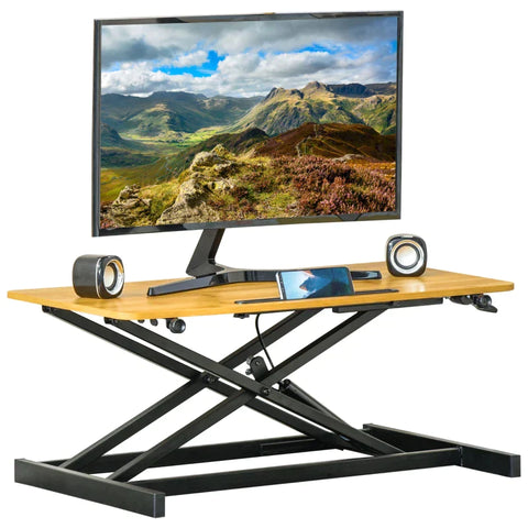 Rootz Sit-Stand Desk - Liftable Computer Stand - Desktop Stand - Height-adjustable Desk - 80 X 40 X 13.5-51 Cm