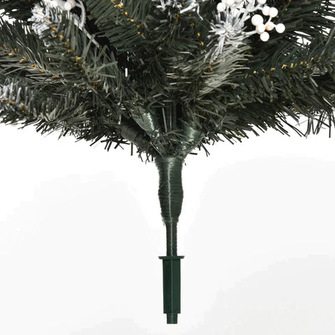 Rootz Christmas Tree - Artificial Christmas Tree - 1.2 m Christmas Tree - Snow Dipped Design - 222 Branches Flame - PVC - Dark Green - Ø60 x 120 cm