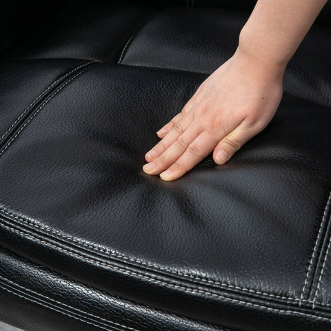 Rootz Relax Chair with Ottoman - Reclining Chair - 360° Rotating - Adjustable Backrest - Black + Brown - 94Lx98Wx104Hcm