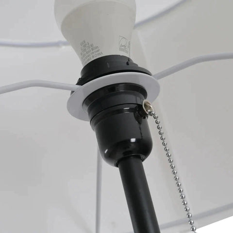 Rootz Floor Lamp - Lamp - Lampshade - Adjustable Floor Lamp - Steel + Polyester - Black/white - 37x37x152cm