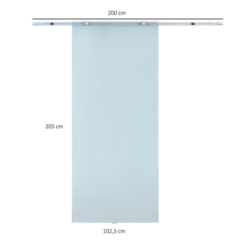 Rootz Glasschiebetür – Glastür – Schiebetür – Milchglastür – 1025 x 2050 mm