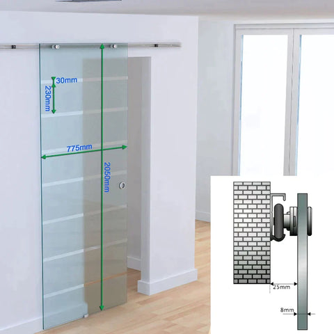 Rootz Glastür – Glasschiebetür – Schiebetür – Aluminiumlegierung – 6,6 Fuß