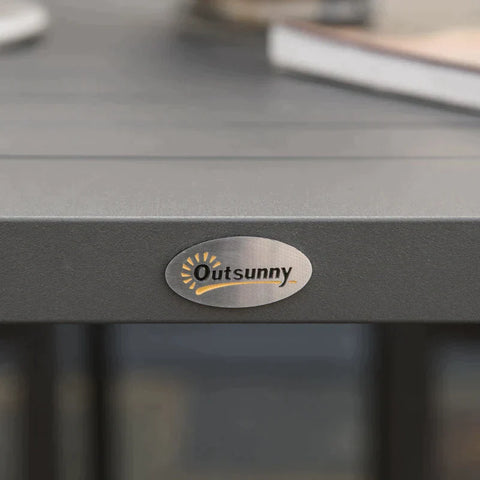 Rootz Garden Set - Patio Set - Of 6 Chairs And 1 Table - Aluminium/Plastic - Grey